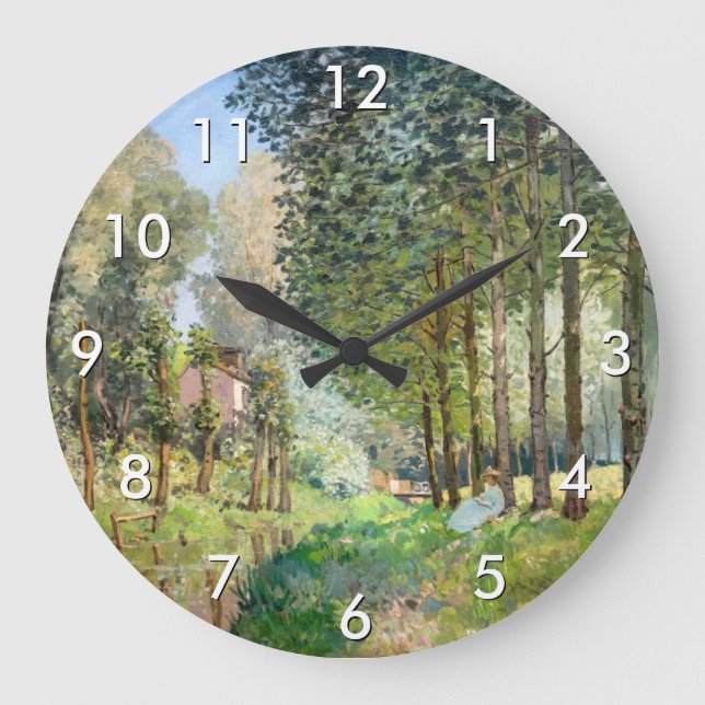 Grande Horloge Ronde Alfred Sisley - Reposez le long du ruisseau (Recto)