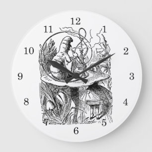 Grande Horloge Ronde Alice au Pays des Merveilles Vintage Narguilé Chen