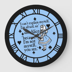 Grande Horloge Ronde Alice Cite Pas Moi-Même
