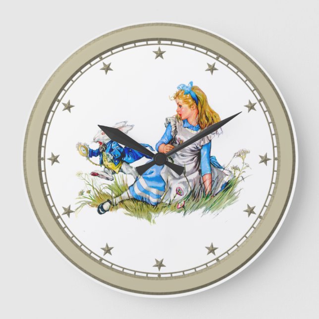 Grande Horloge Ronde Alice dans le pays des merveilles et l'horloge (Recto)