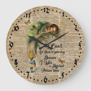 Grande Horloge Ronde Alice et Cheshire