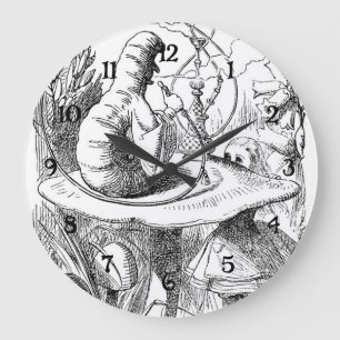 Grande Horloge Ronde Alice rencontre Caterpillar - Alice au pays des