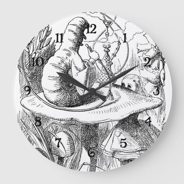 Grande Horloge Ronde Alice rencontre Caterpillar - Alice au pays des (Recto)