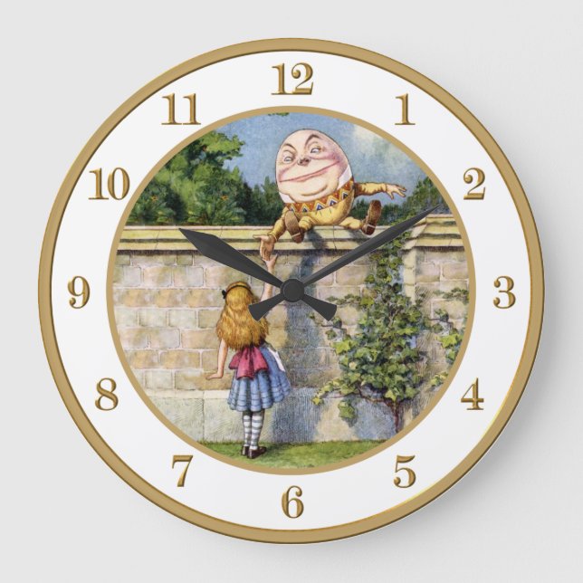 Grande Horloge Ronde Alice rencontre Humpty Dumpty au pays des (Recto)