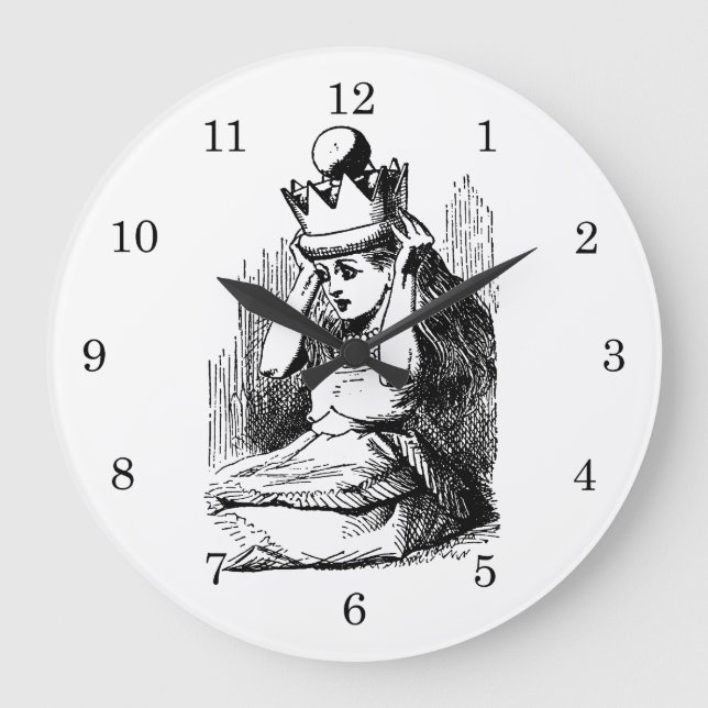 Grande Horloge Ronde Alice vintage au pays des merveilles, Alice avec C (Recto)