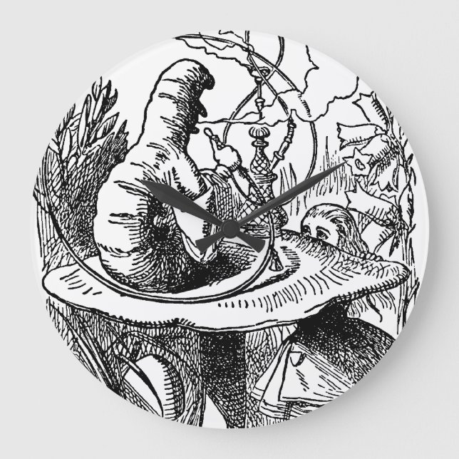 Grande Horloge Ronde Alice vintage au pays des merveilles Chatouchine (Recto)