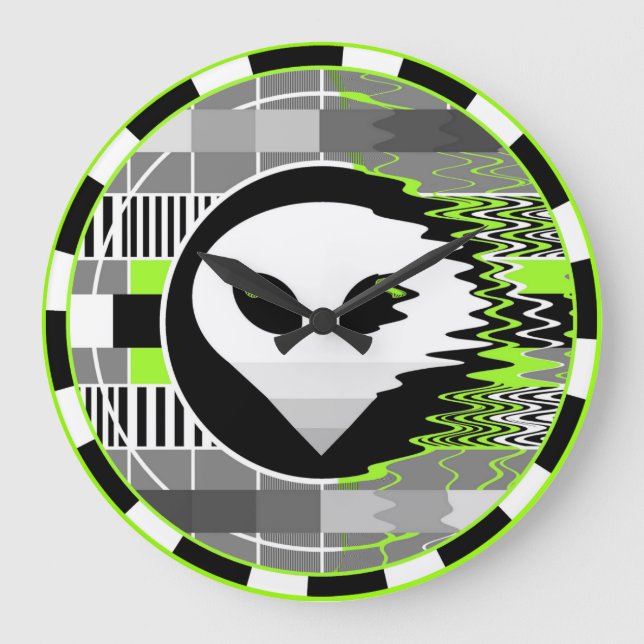Grande Horloge Ronde Alien à la télévision (Recto)