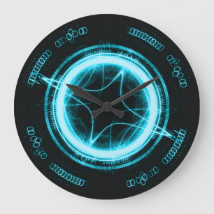 Grande Horloge Ronde Alien Clock Blue