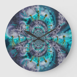 Grande Horloge Ronde Aliens dans le ciel
