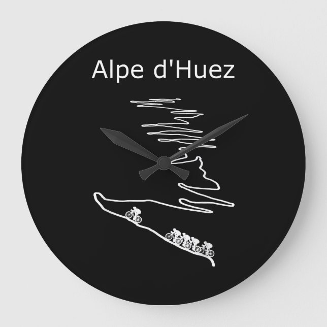 Grande Horloge Ronde Alpe Huez En France Vélo Design Hommes (Recto)