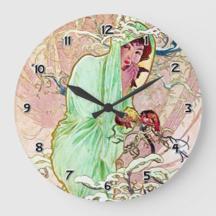 Grande Horloge Ronde Alphonse Mucha Hiver II