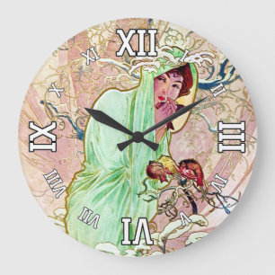 Grande Horloge Ronde Alphonse Mucha Winter II