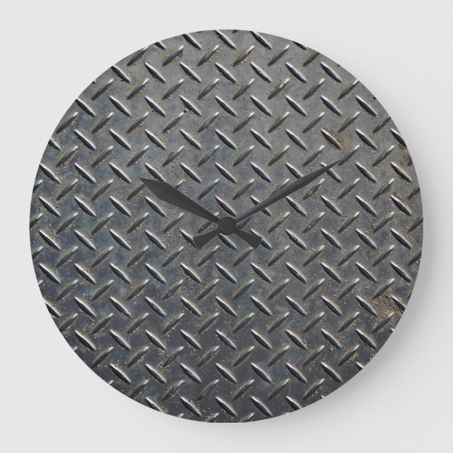 Grande Horloge Ronde Aluminium foncé : conception de forme Rhombus (Recto)