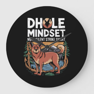 Grande Horloge Ronde Amateur de Dhole Faune Canidé Chien Sauvage Asiati
