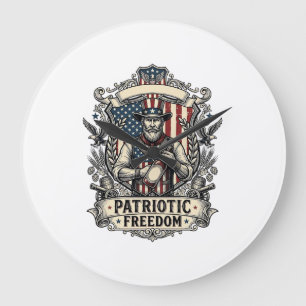 Grande Horloge Ronde Amateur de Sauce Piquante Patriotique