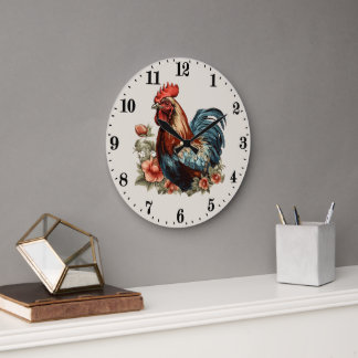 Grande Horloge Ronde Amateurs de coq de campagne