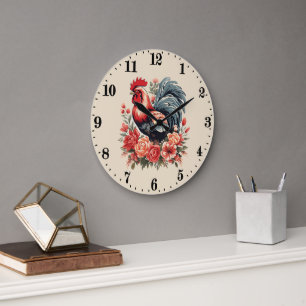 Grande Horloge Ronde Amateurs de coq de campagne