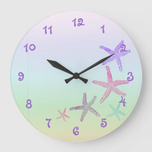 Grande Horloge Ronde Amateurs de cuisine et d'amusement Pastel