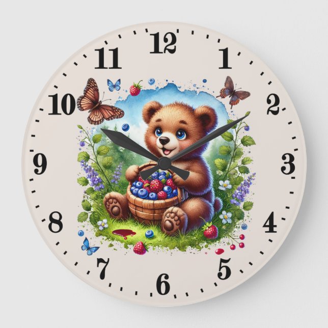 Grande Horloge Ronde Amateurs de petits ours (Recto)