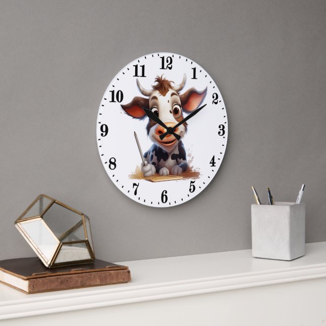 Grande Horloge Ronde amateurs de vache à la maison ou au bureau (Bureau)