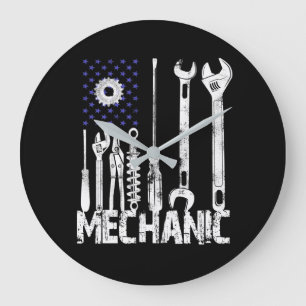 Grande Horloge Ronde Amateurs mécaniques  Mechanic USA Flag