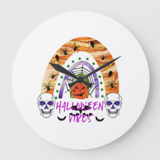 Grande Horloge Ronde ambiance d'Halloween