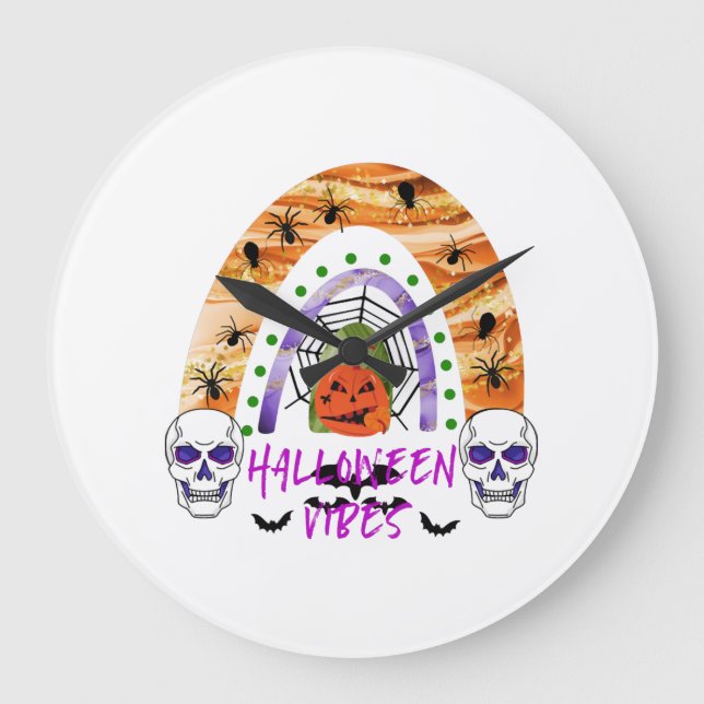 Grande Horloge Ronde ambiance d'Halloween (Recto)