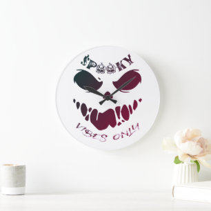 Grande Horloge Ronde Ambiance Surnaturelle Halloween uniquement 