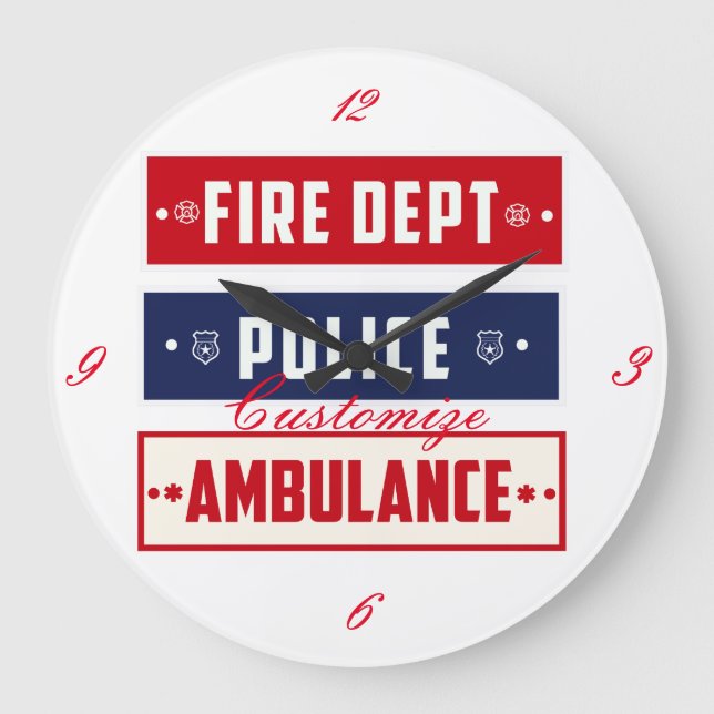 Grande Horloge Ronde Ambulance de police des incendies Thunder_Cove (Recto)
