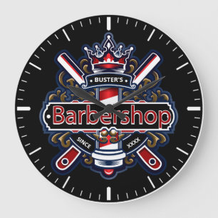 Grande Horloge Ronde American Barber Personnalise