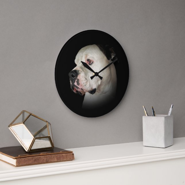 Grande Horloge Ronde American Bull Dog Portrait (Bureau)