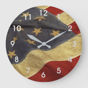 GRANDE HORLOGE RONDE AMERICAN OLD FLAG