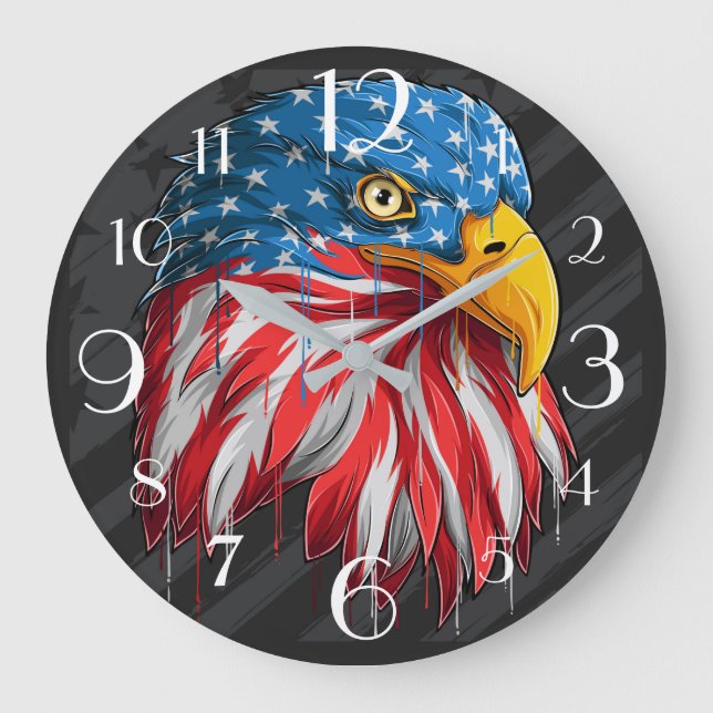 Grande Horloge Ronde American Patriotic Bald Eagle (Recto)