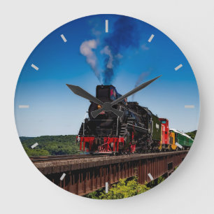Grande Horloge Ronde American Railroad Steam Train