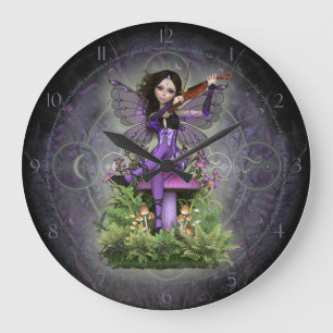 Grande Horloge Ronde Amethyst Fairy