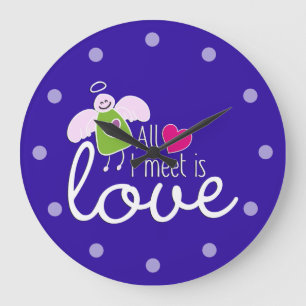 Grande Horloge Ronde Amour Amoureux - Tout Ce Que Je Rencontre Est Amou