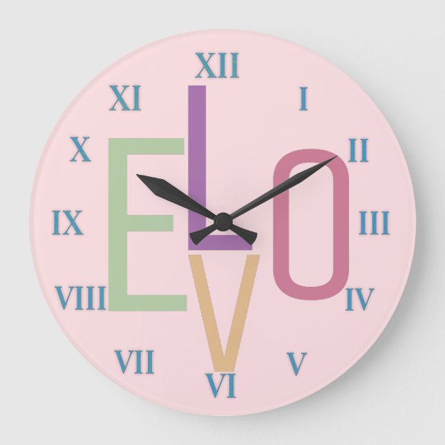 Grande Horloge Ronde Amour et chiffres romains (Recto)