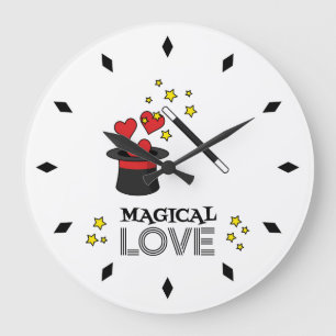 Grande Horloge Ronde Amour magique - Noir