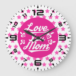 Grande Horloge Ronde Amour You Maman Fête des mères-11096