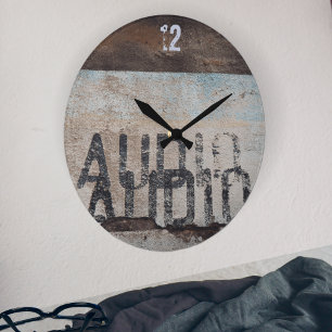 Grande Horloge Ronde Amoureux de musique audiophile au style loft urbai