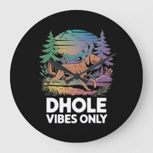 Grande Horloge Ronde Amoureux du dhole faune canidé chien sauvage d'Asi