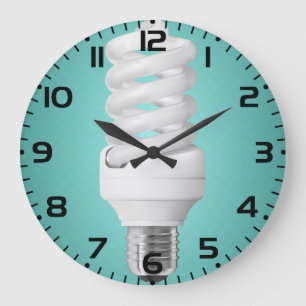 Grande Horloge Ronde Ampoule Fluorescente Compacte à Spirale Moderne