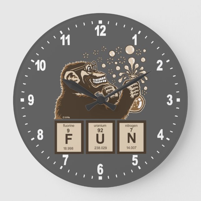 Grande Horloge Ronde Amusement découvert par singe de chimie (Recto)