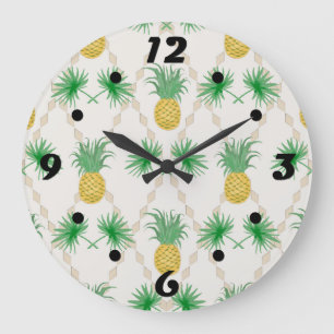Grande Horloge Ronde Ananas, rétro