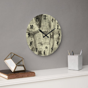 Grande Horloge Ronde Anatomie humaine vintage du larynx de la jambe de 