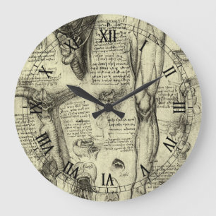 Grande Horloge Ronde Anatomie humaine vintage du larynx de la jambe de 