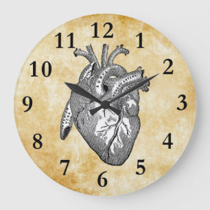 Grande Horloge Ronde anatomie vintage de coeur