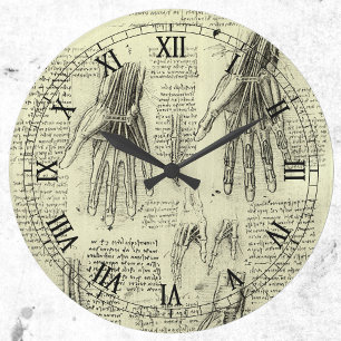 Grande Horloge Ronde Anatomy of the Human Hand by Leonardo da Vinci