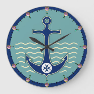 GRANDE HORLOGE RONDE ANCHOR BLUE CORSAIR