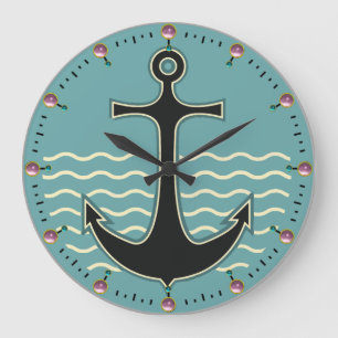 GRANDE HORLOGE RONDE ANCHOR SEA WAVES